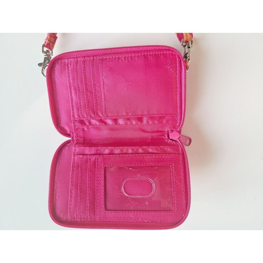 Vera Bradley All‎ In One Cell phone Crossbody Wallet Ziggy Zags Pink Orange - Picture 9 of 9